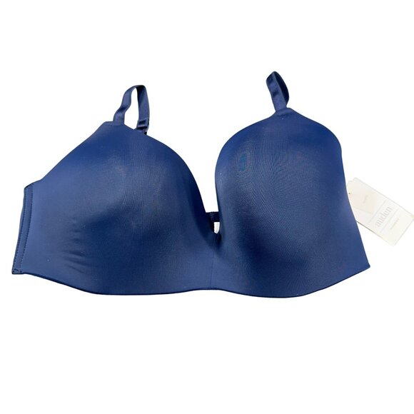 Auden Women's Size 34DD Nursing Bra Lightly Lined Wireless 2 Way Straps Blue New - Picture 1 of 14